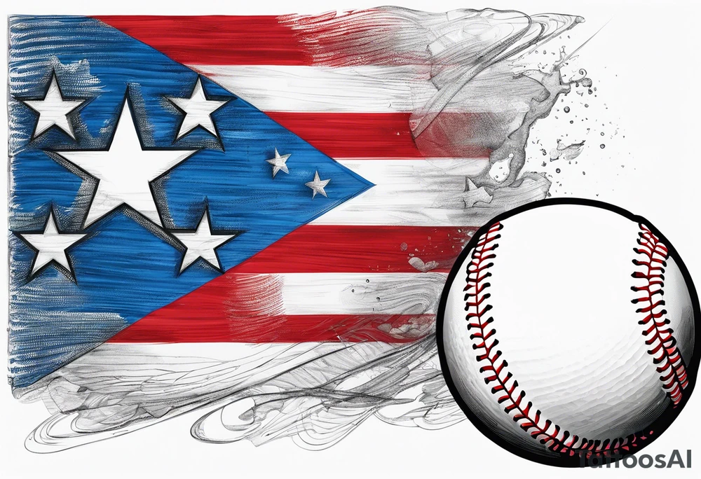 Puerto rico flag and baseball with jersey #2 tattoo idea