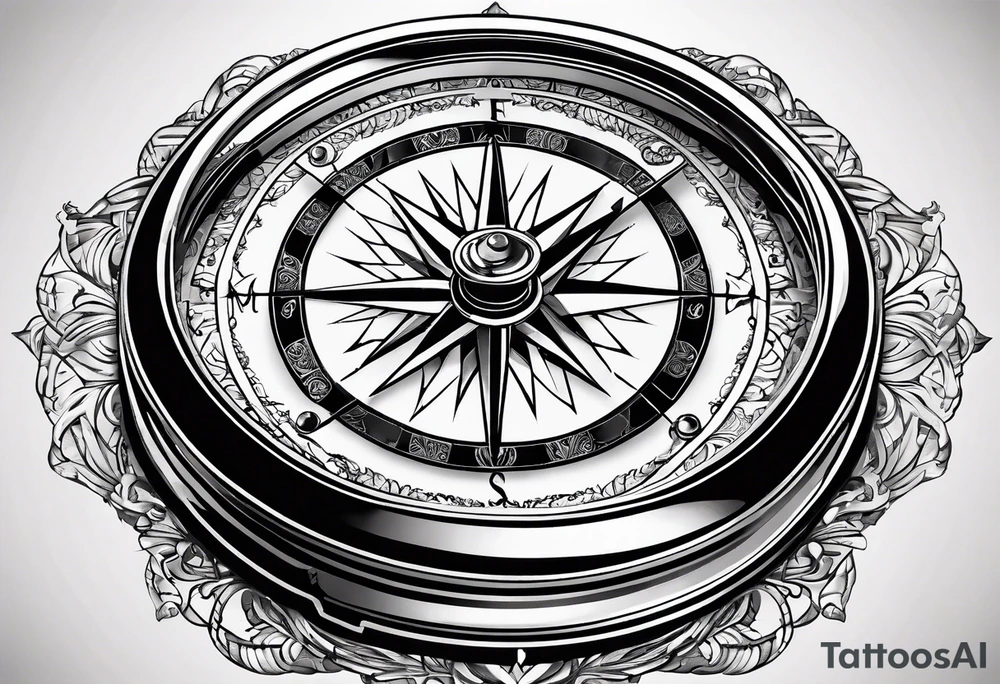 pocket compass opened with signature engraving on the top half inside tattoo idea pocket compass opened with signature engraving on the top half inside tattoo idea