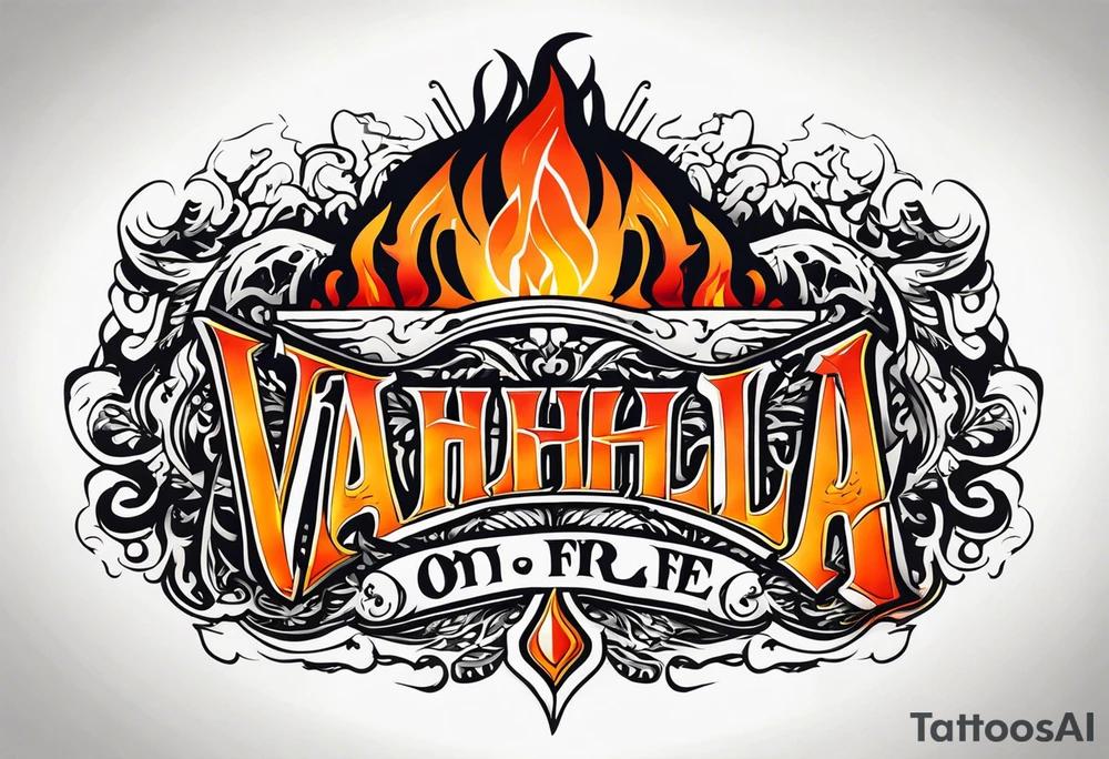 Valhalla on  fire tattoo idea
