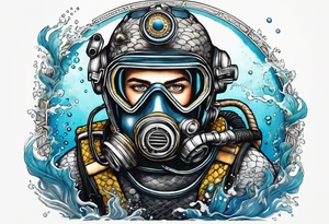 Hebrew scuba diver tattoo idea