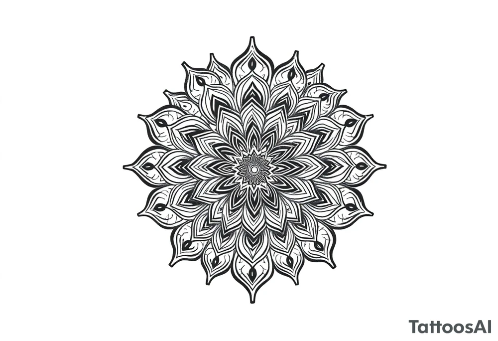 long mandala with ancient rhyme tattoo idea