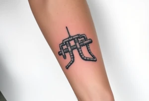 wide System of pipes that transitions and transforms outwards of sides and end into thick, widespread 
veins of forearm tattoo idea
