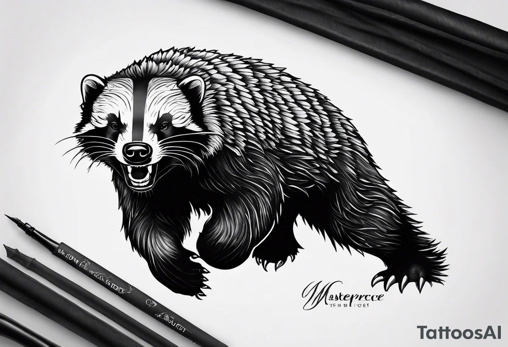 Angry honey badger tattoo idea