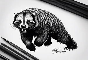 Angry honey badger tattoo idea