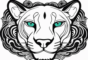 Black minimalist tattoo of a panther tattoo idea