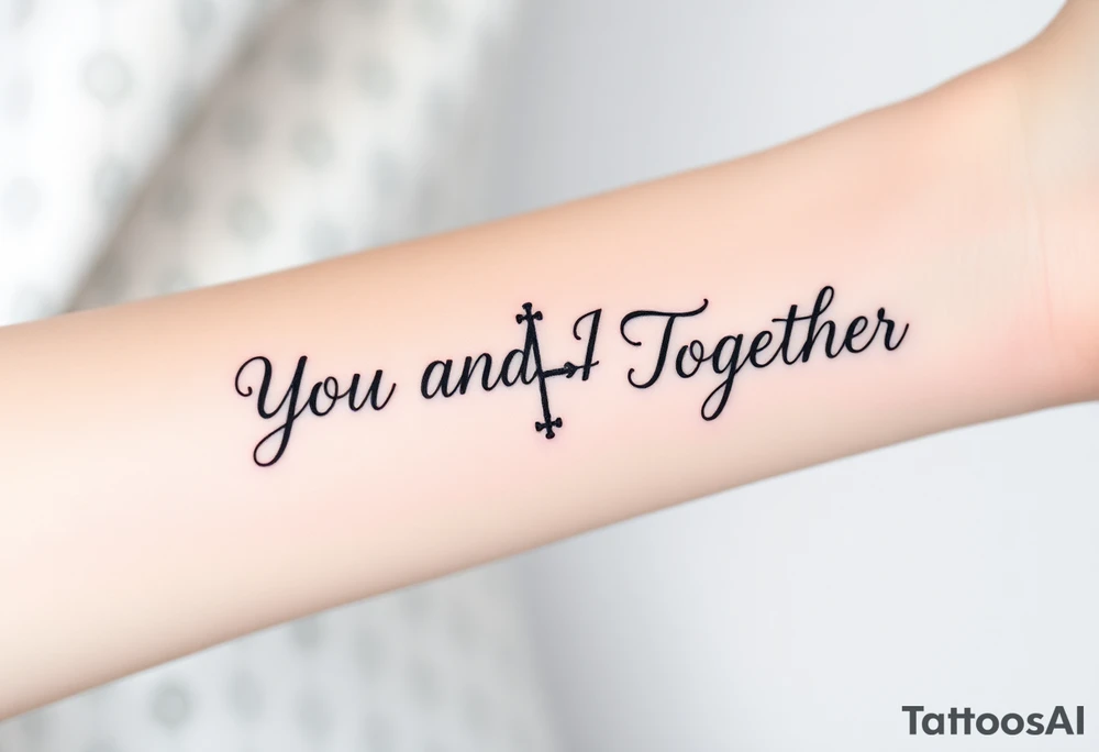"You and I Together" with a cross tattoo idea