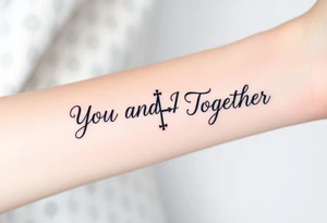 "You and I Together" with a cross tattoo idea