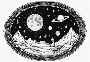 vacation on the moon tattoo idea