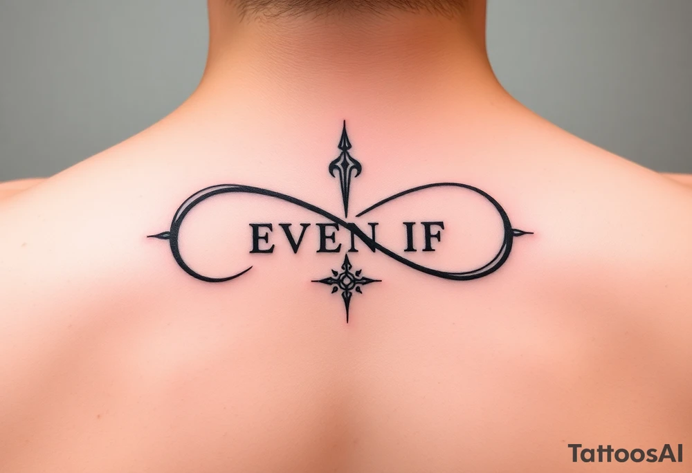 simple yet unique infinity symbol with the words "EVEN IF" tattoo idea simple yet unique infinity symbol with the words "EVEN IF" tattoo idea