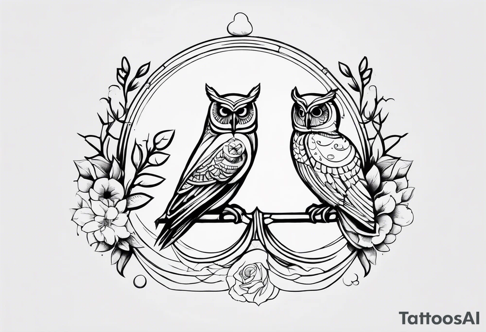 Libra, 1995, owls, growth tattoo idea
