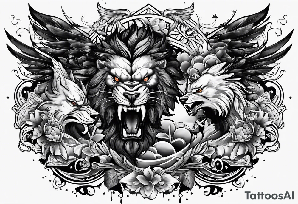 Two members fighting tattoo idea