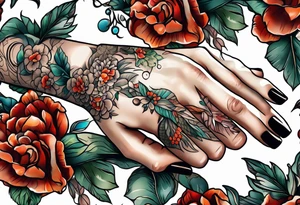 bound female hands tattoo idea