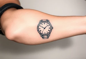 Imaginez le Colisé  en arrière-plan     et une horloge montrant 6h40 tattoo idea