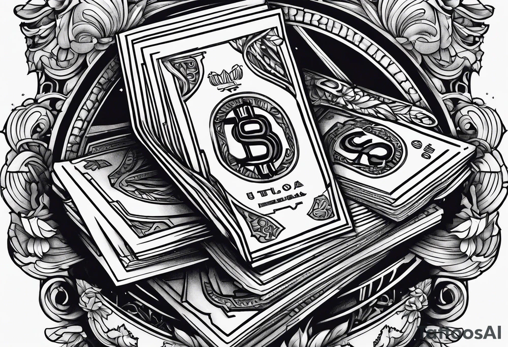 Clothes and money tattoo idea