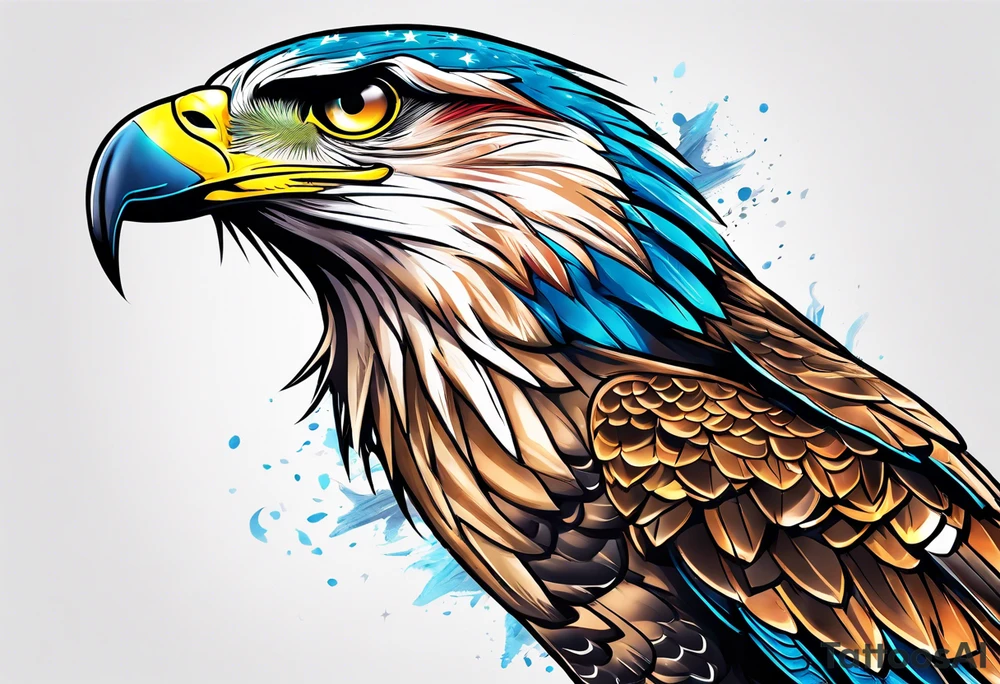 Star hawk tattoo idea