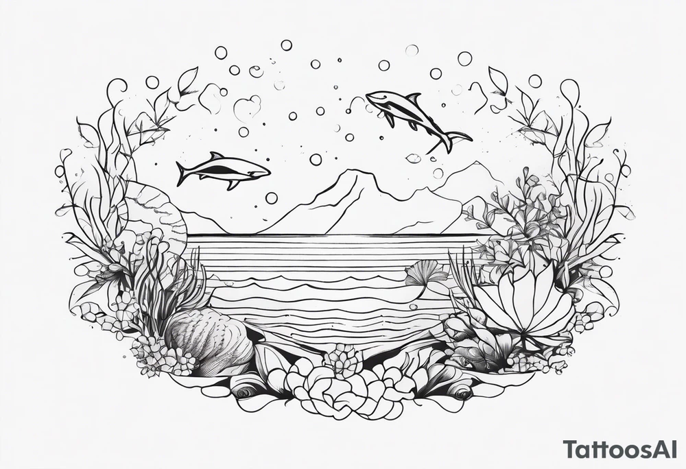 Dainty and delicate sea themed tattoo idea