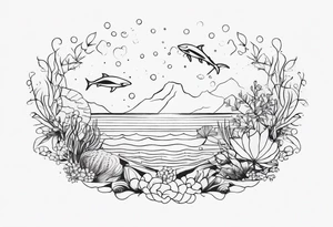 Dainty and delicate sea themed tattoo idea