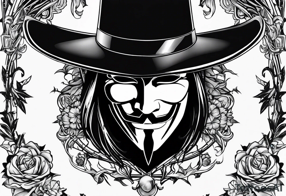v for vendetta, mask only tattoo idea