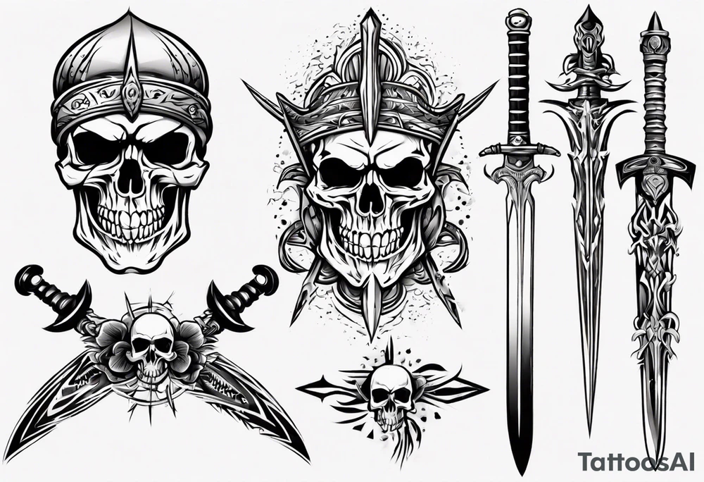 skull sword tattoo idea