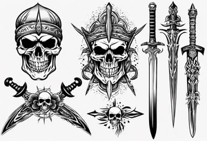 skull sword tattoo idea