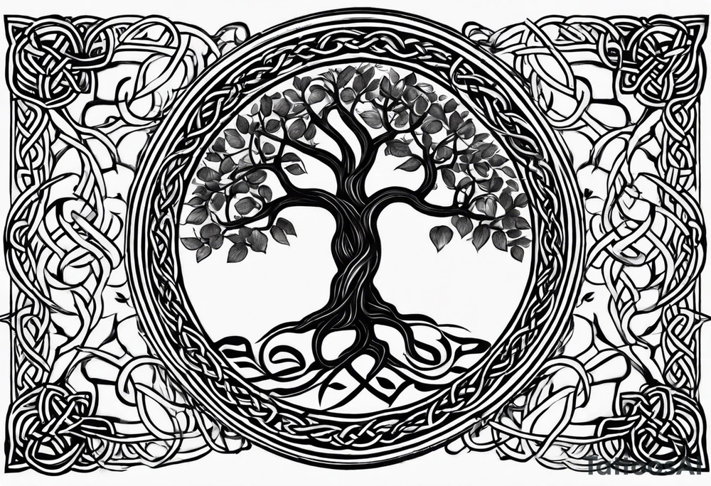 Simple celtic tree of life tattoo idea
