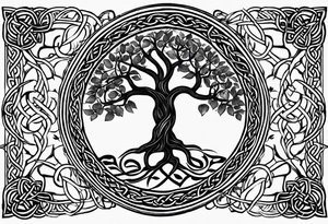 Simple celtic tree of life tattoo idea