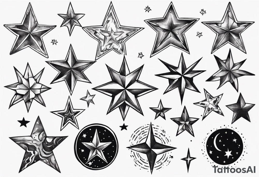 Stars in the night sky tattoo idea