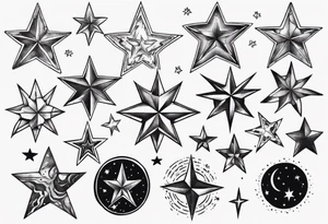 Stars in the night sky tattoo idea