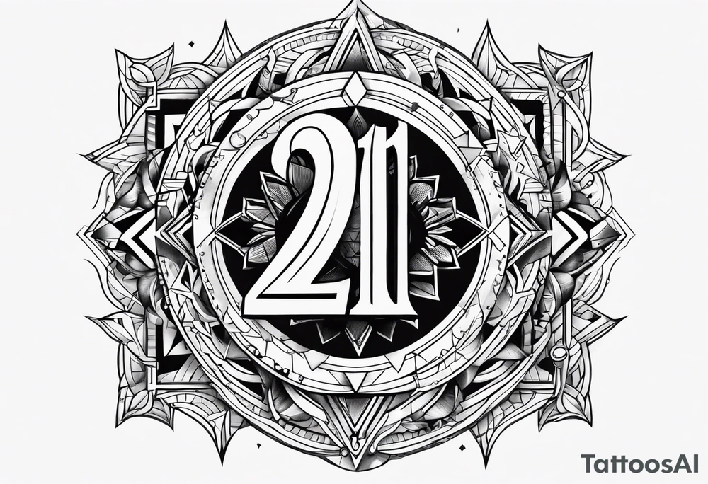 21 number encrypted tattoo idea