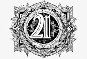 21 number encrypted tattoo idea