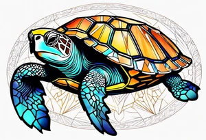 Geometric seaturtle tattoo idea