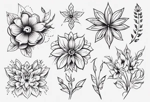 Minimalist Ornemental flower tattoo idea