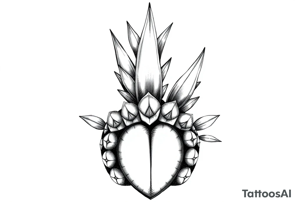 Crown pineapple vagina anus tattoo idea