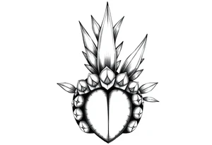 Crown pineapple vagina anus tattoo idea