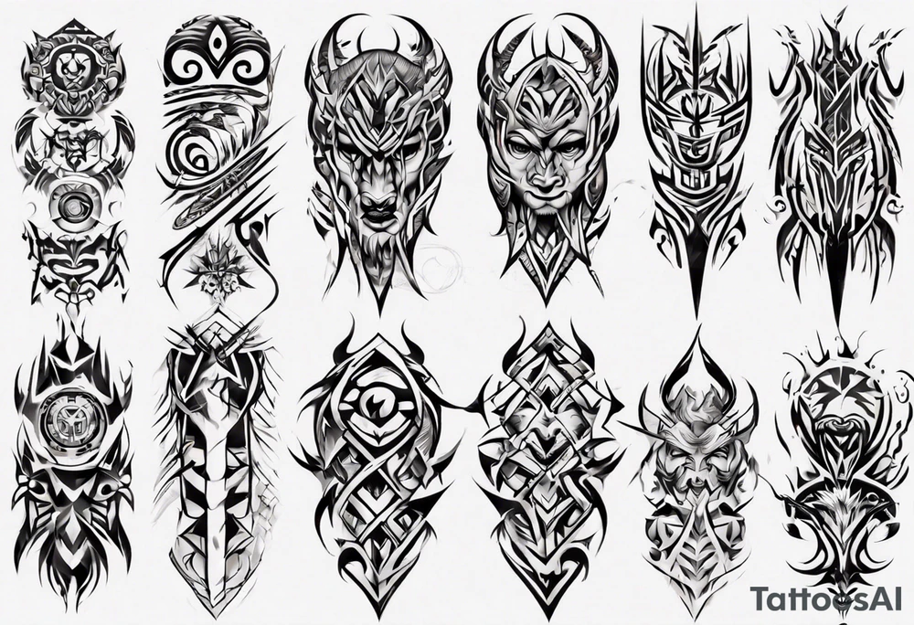 mens full arm tattoo idea