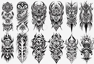 mens full arm tattoo idea