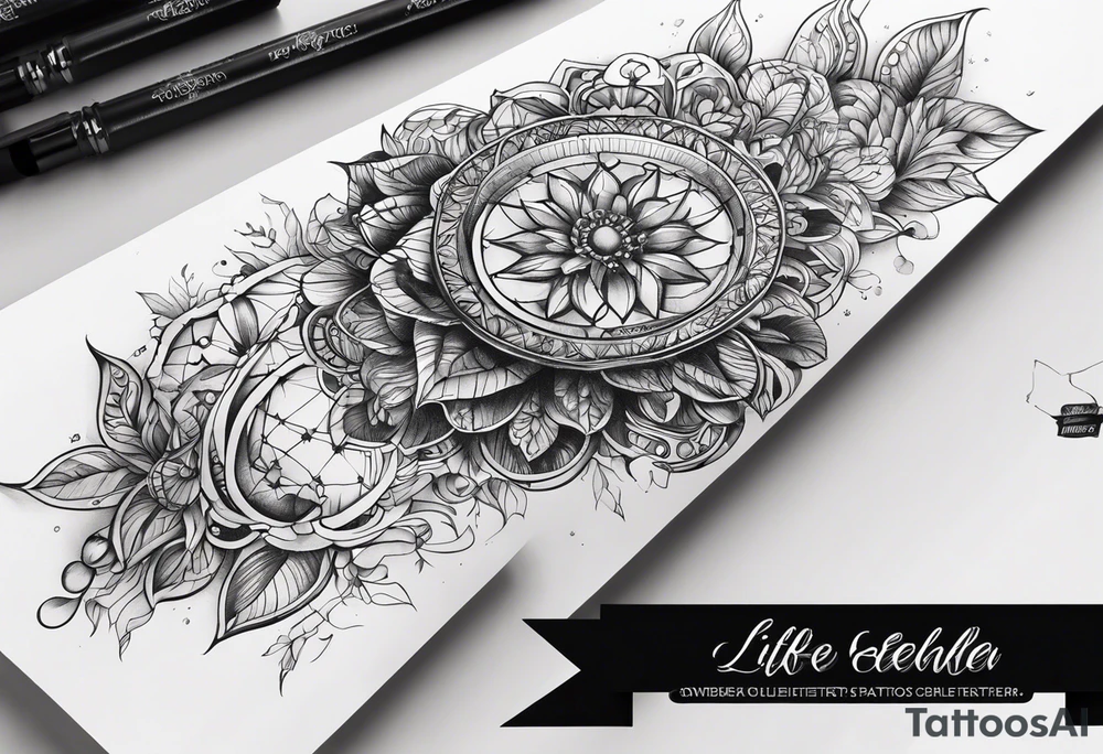Kan je een tattoo sleeve onderarm maken met boogschieter sterrenbeeld, liefde en geluk tattoo idea