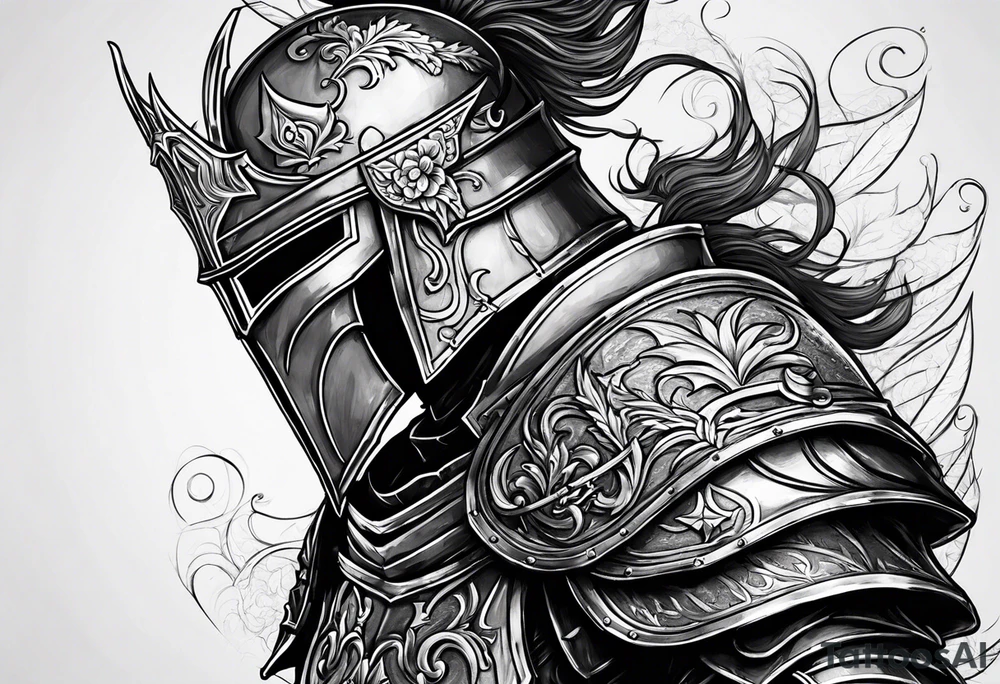 knight with heavy armor tattoo idea