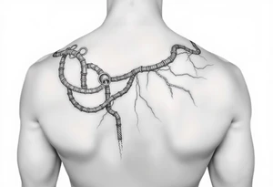 long System of pipes that transitions into veins of forearm tattoo idea