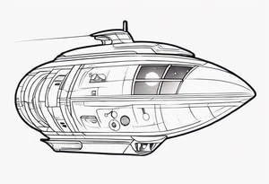 Time travelleling space ship light speed tattoo idea