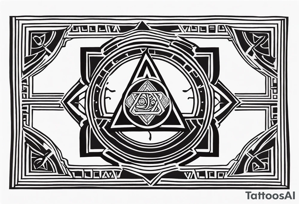 free masonry symbol , rectangle tattoo idea