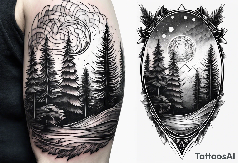 spruce tree tattoo idea