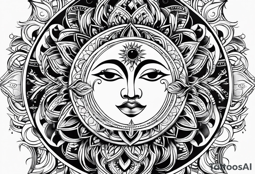 the sun and the moon tattoo idea
