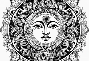 the sun and the moon tattoo idea