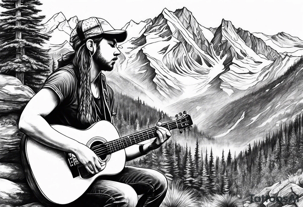 music in the mountains tattoo idea