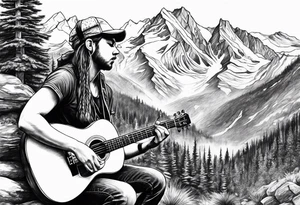 music in the mountains tattoo idea