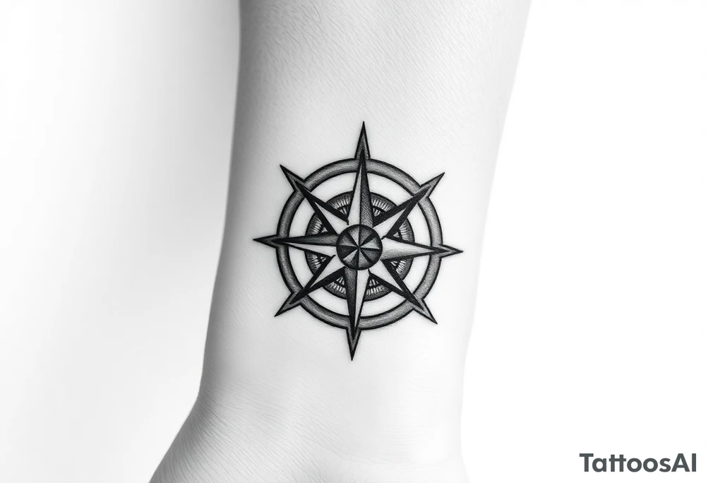 Half star half compass pirate life tattoo idea
