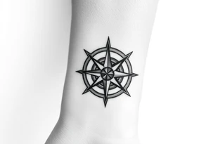 Half star half compass pirate life tattoo idea