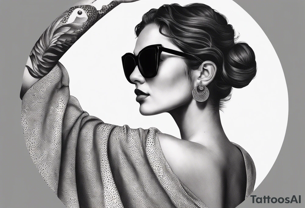 woman with big titts, capricorn with sunglasses tattoo idea