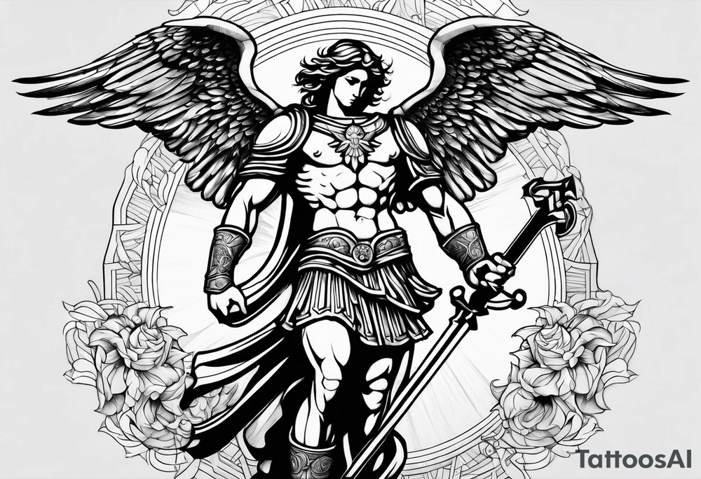 St Michael in action tattoo idea